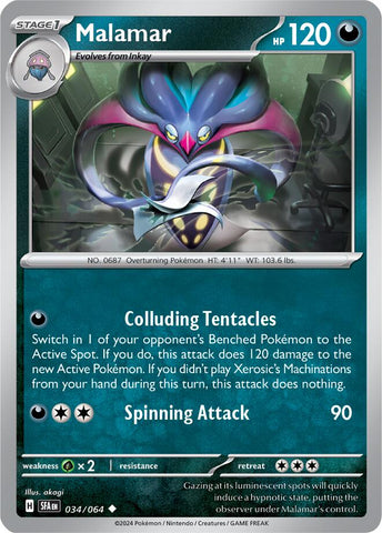 Malamar (034/064) [Scarlet & Violet: Shrouded Fable] Reverse Holofoil