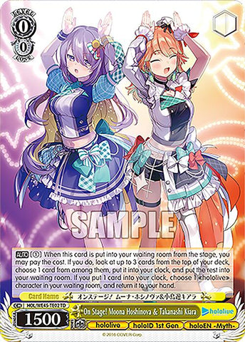 On Stage! Moona Hoshinova & Takanashi Kiara (HOL/WE45-TE02 TD) [hololive production ft. Weiss Schwarz Ambassadors]