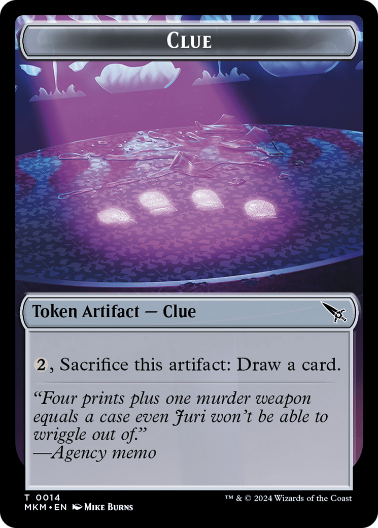 Clue (0014) // A 0041 Double-Sided Token [Murders at Karlov Manor Tokens] Foil