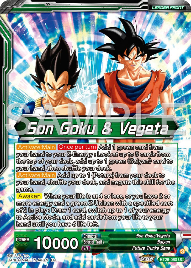 Son Goku & Vegeta // Vegito, Prodigious Fusion (BT26-060) [Ultimate Advent] Parallel Foil