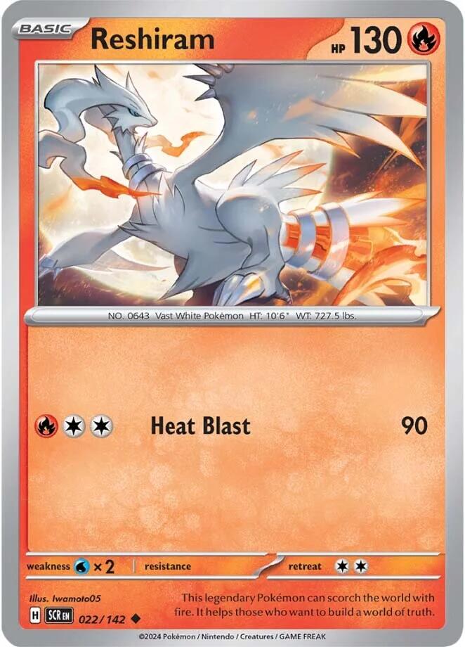 Reshiram (022/142) [Scarlet & Violet: Stellar Crown] Reverse Holofoil