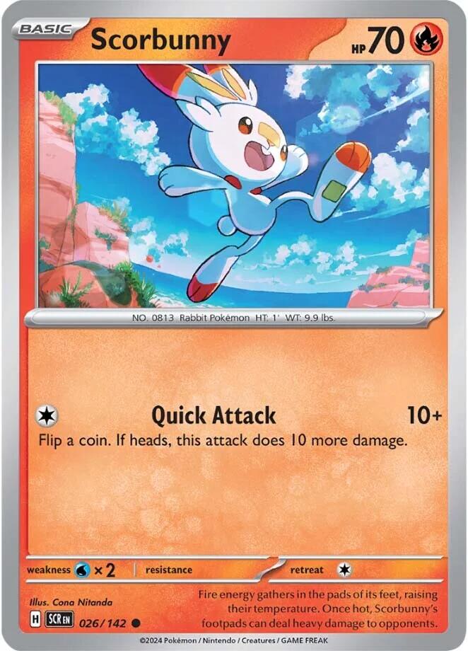 Scorbunny (026/142) [Scarlet & Violet: Stellar Crown] Reverse Holofoil
