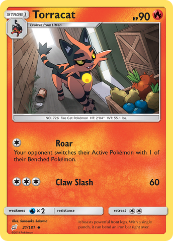 Torracat (21/181) [Sun & Moon: Team Up] Reverse Holofoil