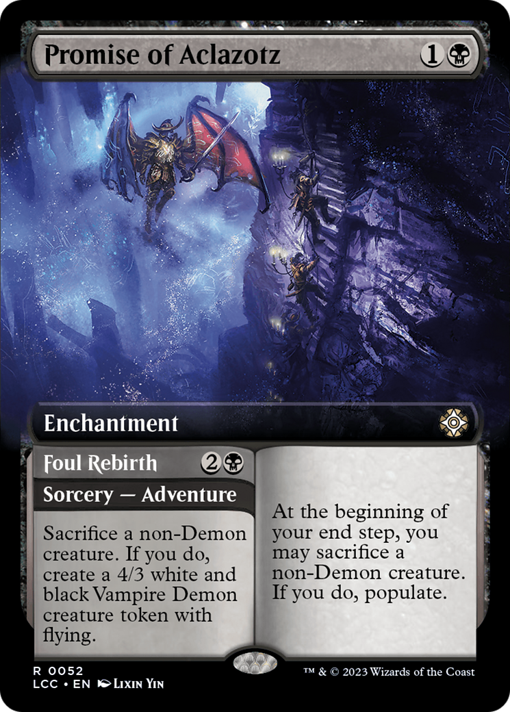 Promise of Aclazotz // Foul Rebirth (Extended Art) [The Lost Caverns of Ixalan Commander] Foil