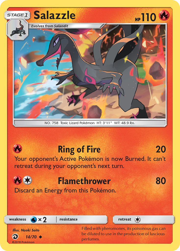 Salazzle (14/70) [Sun & Moon: Dragon Majesty] Reverse Holofoil