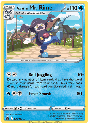 Galarian Mr. Rime (035/163) [Sword & Shield: Battle Styles] Reverse Holofoil