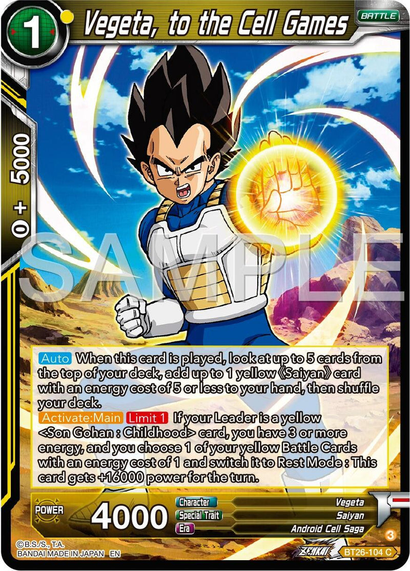 Vegeta, to the Cell Games (BT26-104) [Ultimate Advent] Parallel Foil