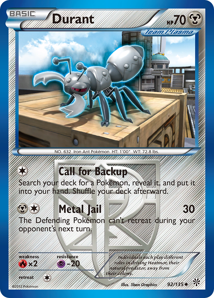 Durant (92/135) [Black & White: Plasma Storm] Reverse Holofoil