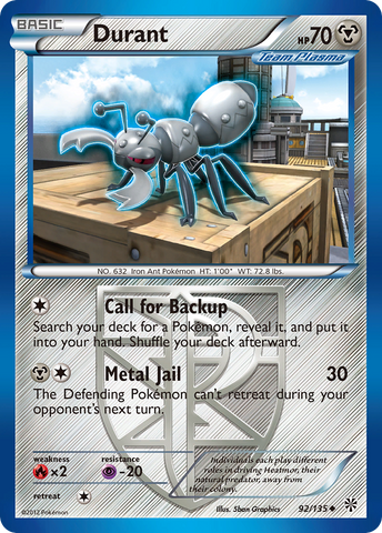 Durant (92/135) [Black & White: Plasma Storm] Reverse Holofoil