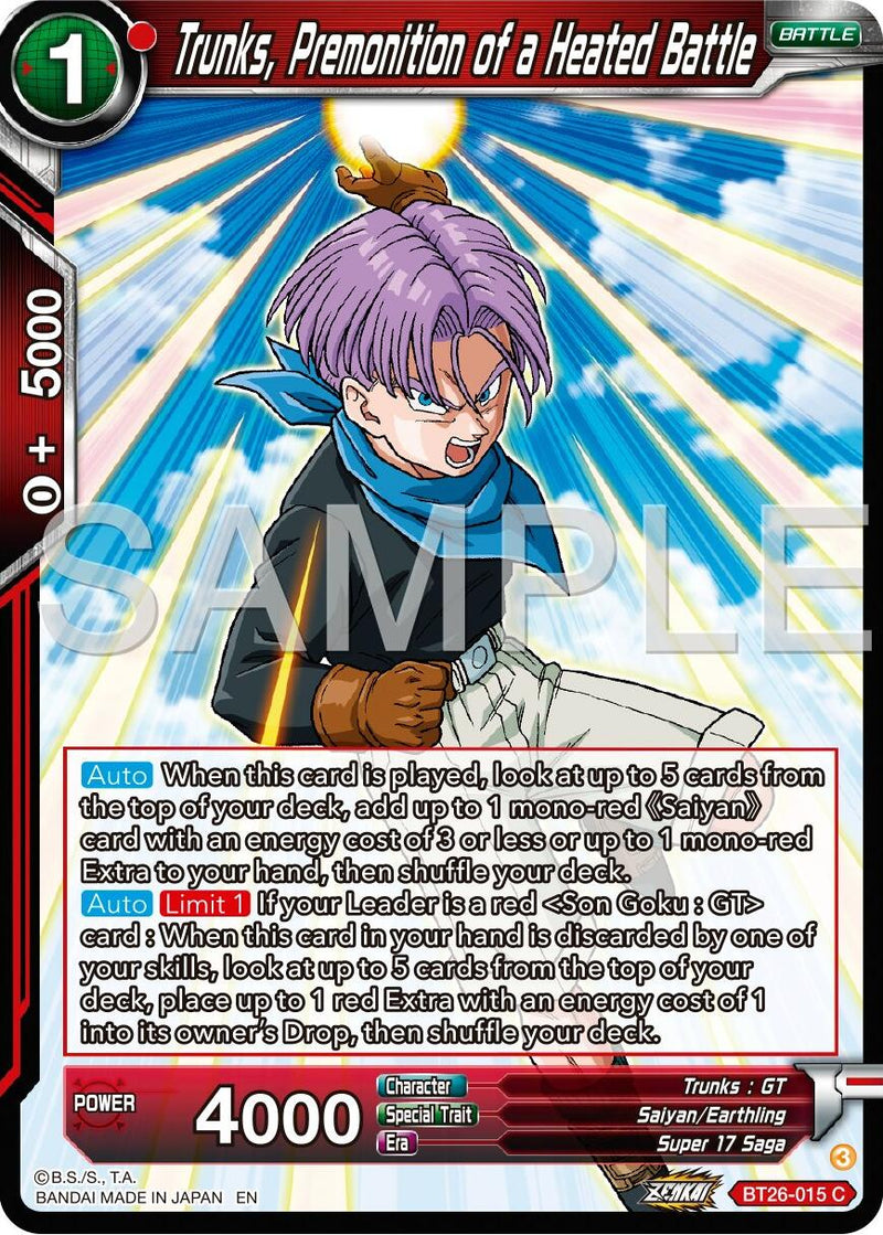 Trunks, Premonition of a Heated Battle (BT26-015) [Ultimate Advent] Parallel Foil