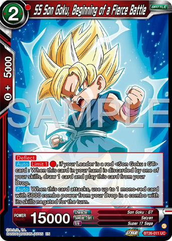 SS Son Goku, Beginning of a Fierce Battle (BT26-011) [Ultimate Advent] Parallel Foil