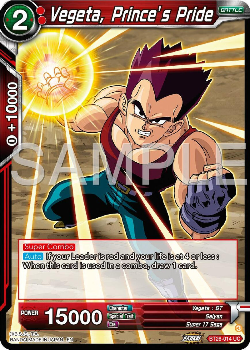 Vegeta, Prince's Pride (BT26-014) [Ultimate Advent] Parallel Foil