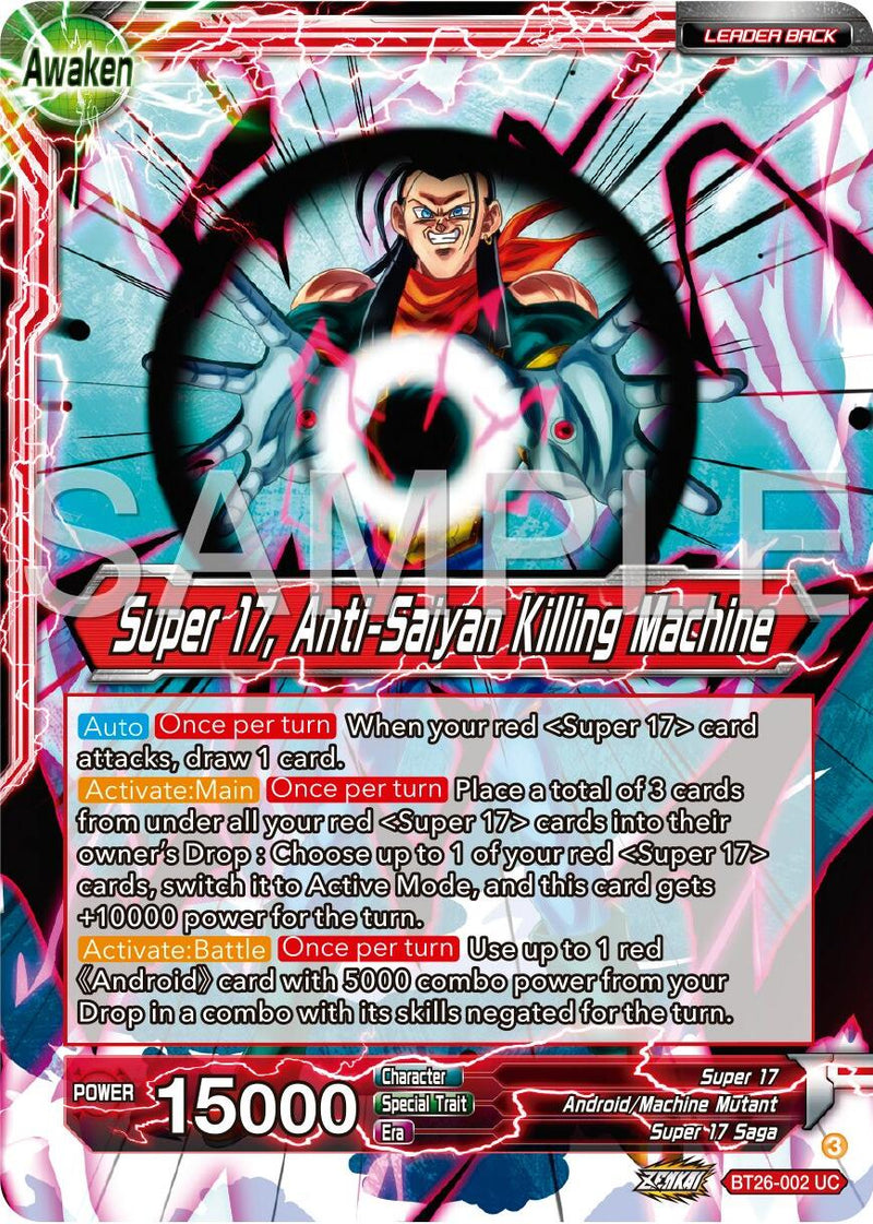 Hell Fighter 17 // Super 17, Anti-Saiyan Killing Machine (BT26-002) [Ultimate Advent] Parallel Foil