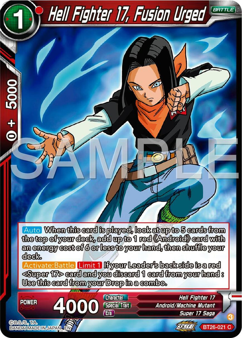 Hell Fighter 17, Fusion Urged (BT26-021) [Ultimate Advent] Parallel Foil