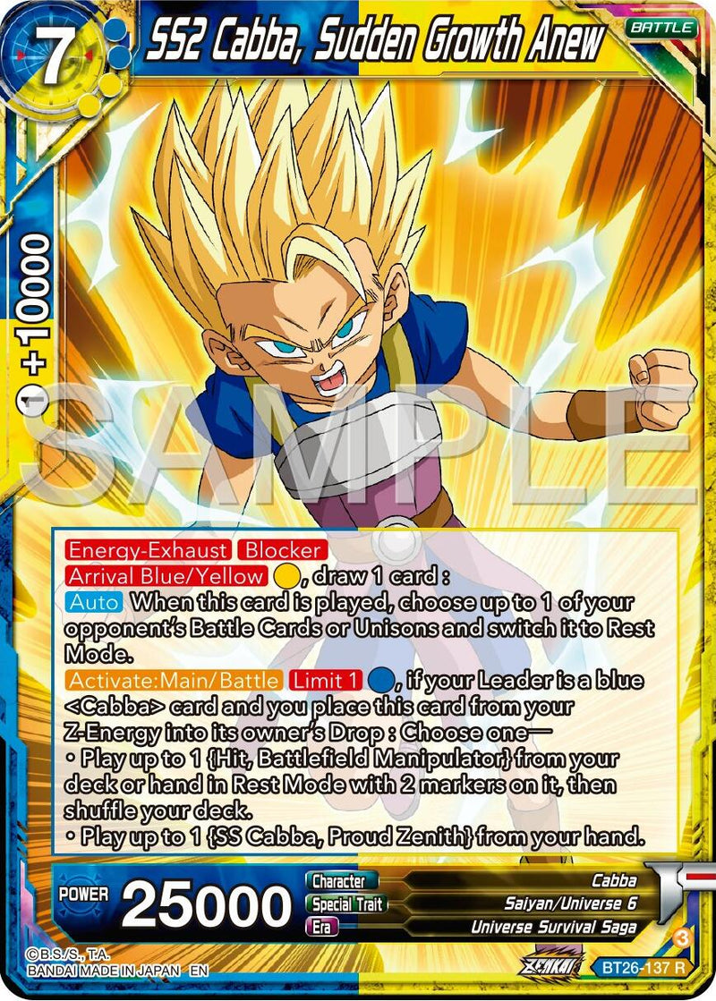 SS2 Cabba, Sudden Growth Anew (BT26-137) [Ultimate Advent] Parallel Foil