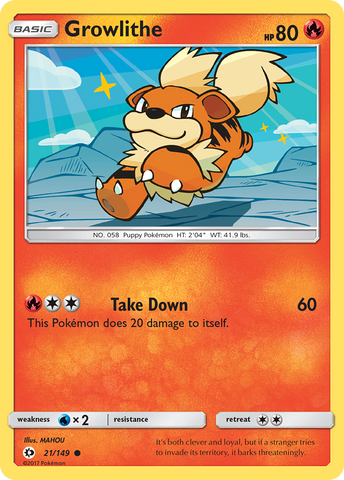 Growlithe (21/149) [Sun & Moon: Base Set] Reverse Holofoil