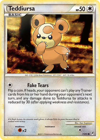 Teddiursa (73/95) [HeartGold & SoulSilver: Call of Legends] Reverse Holofoil