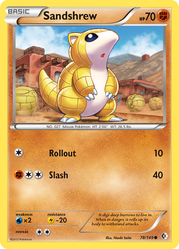 Sandshrew (78/149) [Black & White: Boundaries Crossed] Reverse Holofoil