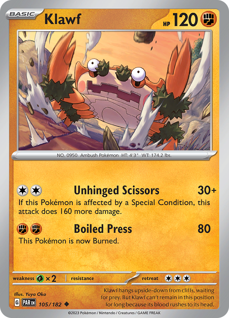 Klawf (105/182) [Scarlet & Violet: Paradox Rift] Reverse Holofoil