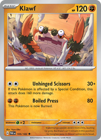 Klawf (105/182) [Scarlet & Violet: Paradox Rift] Reverse Holofoil