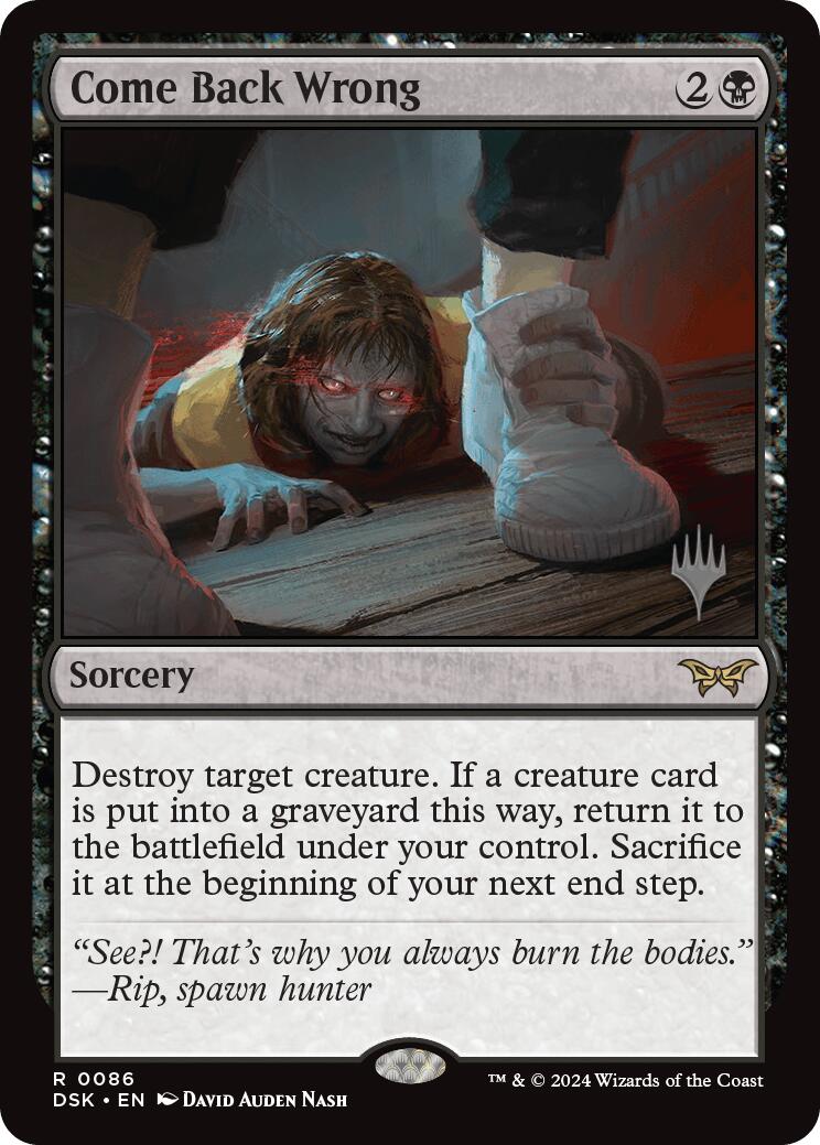 Come Back Wrong (0086) (Promo Pack) [Duskmourn: House of Horror Promos] Foil