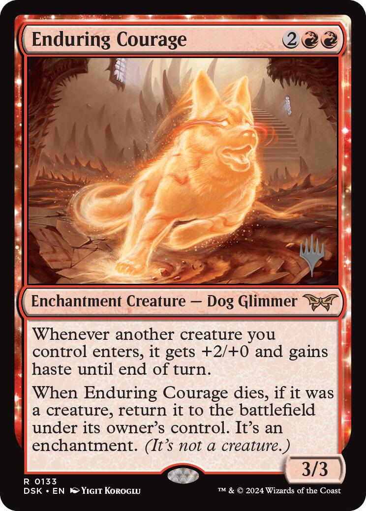 Enduring Courage (Promo Pack) [Duskmourn: House of Horror Promos] Foil