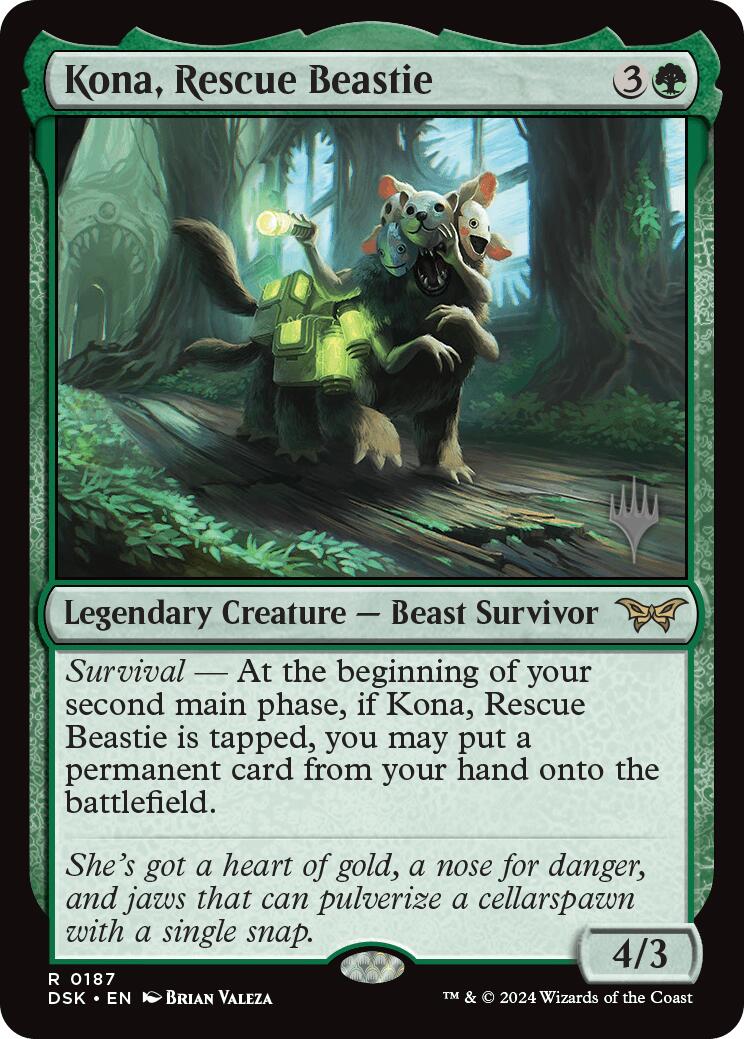 Kona, Rescue Beastie (0187) (Promo Pack) [Duskmourn: House of Horror Promos] Foil