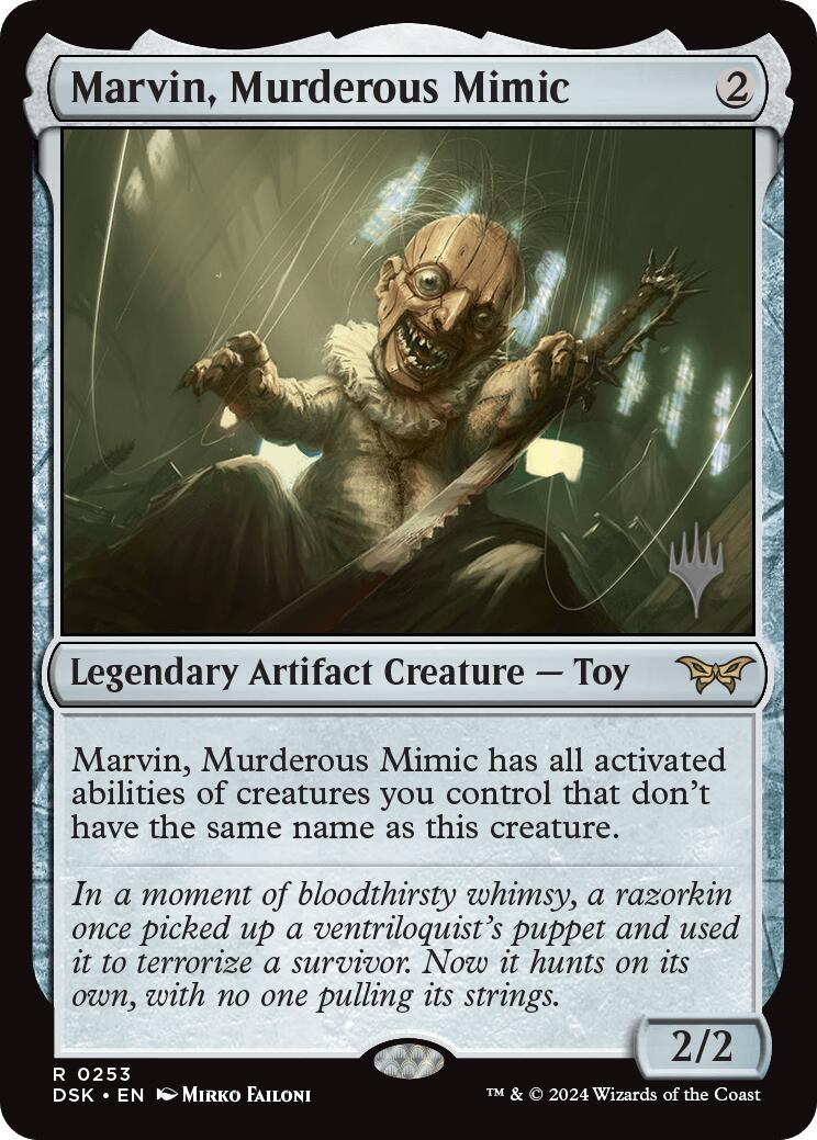 Marvin, Murderous Mimic (Promo Pack) [Duskmourn: House of Horror Promos] Foil