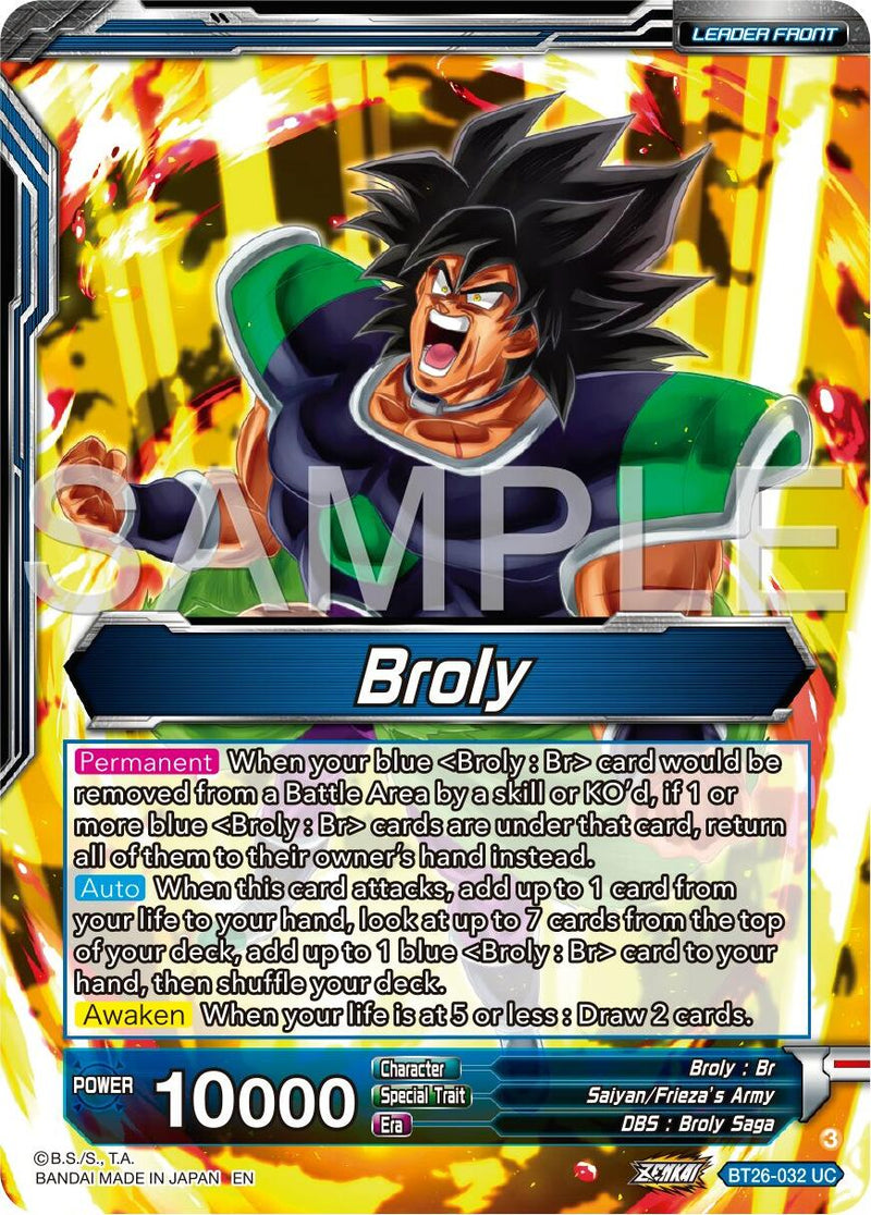 Broly // SS Broly, Full-Power Explosion (BT26-032) [Ultimate Advent] Parallel Foil