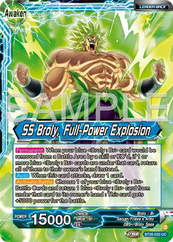 Broly // SS Broly, Full-Power Explosion (BT26-032) [Ultimate Advent] Parallel Foil
