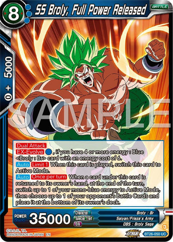 SS Broly, Full Power Released (BT26-050) [Ultimate Advent] Parallel Foil
