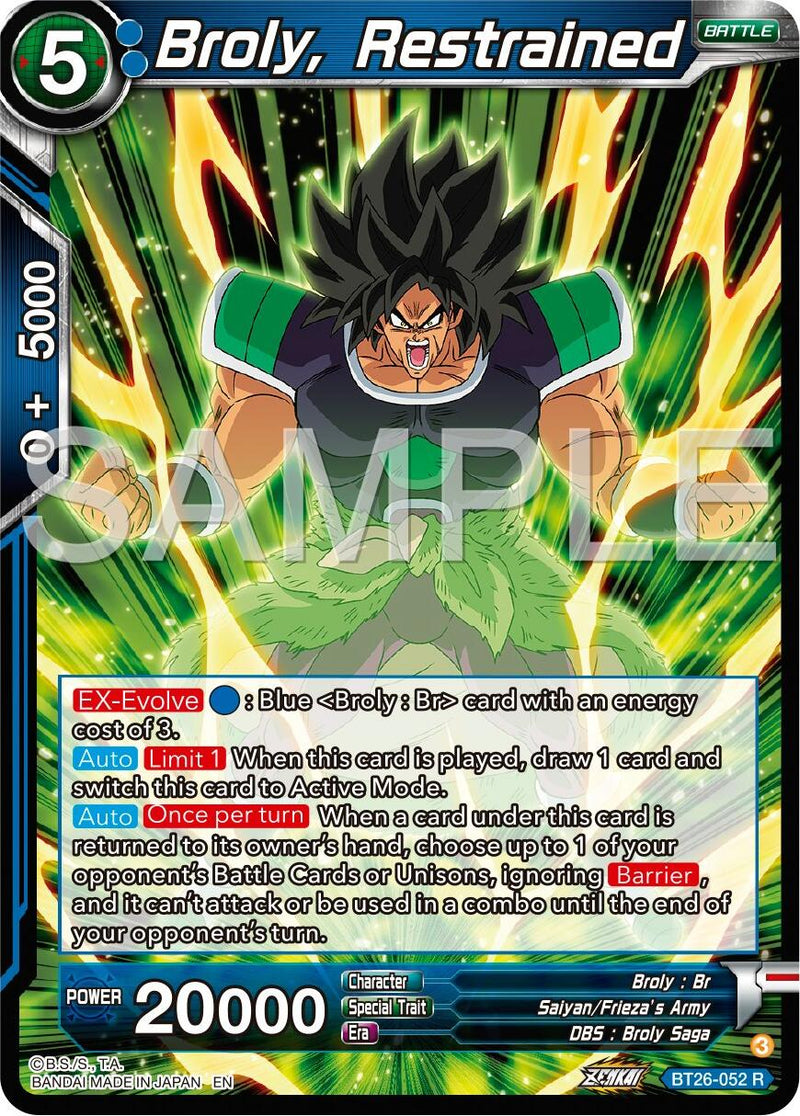 Broly, Restrained (BT26-052) [Ultimate Advent] Parallel Foil