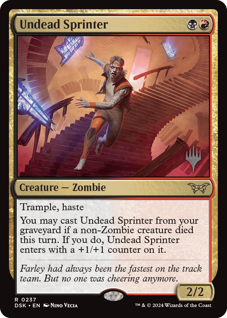 Undead Sprinter (Promo Pack) [Duskmourn: House of Horror Promos] Foil