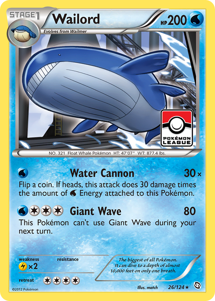 Wailord (26/124) [Black & White: Dragons Exalted] Reverse Holofoil
