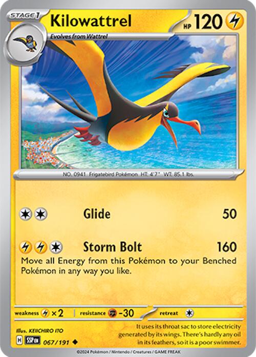 Kilowattrel (067/191) [Scarlet & Violet: Surging Sparks] Reverse Holofoil
