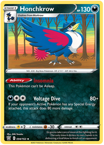 Honchkrow (094/163) [Sword & Shield: Battle Styles] Reverse Holofoil
