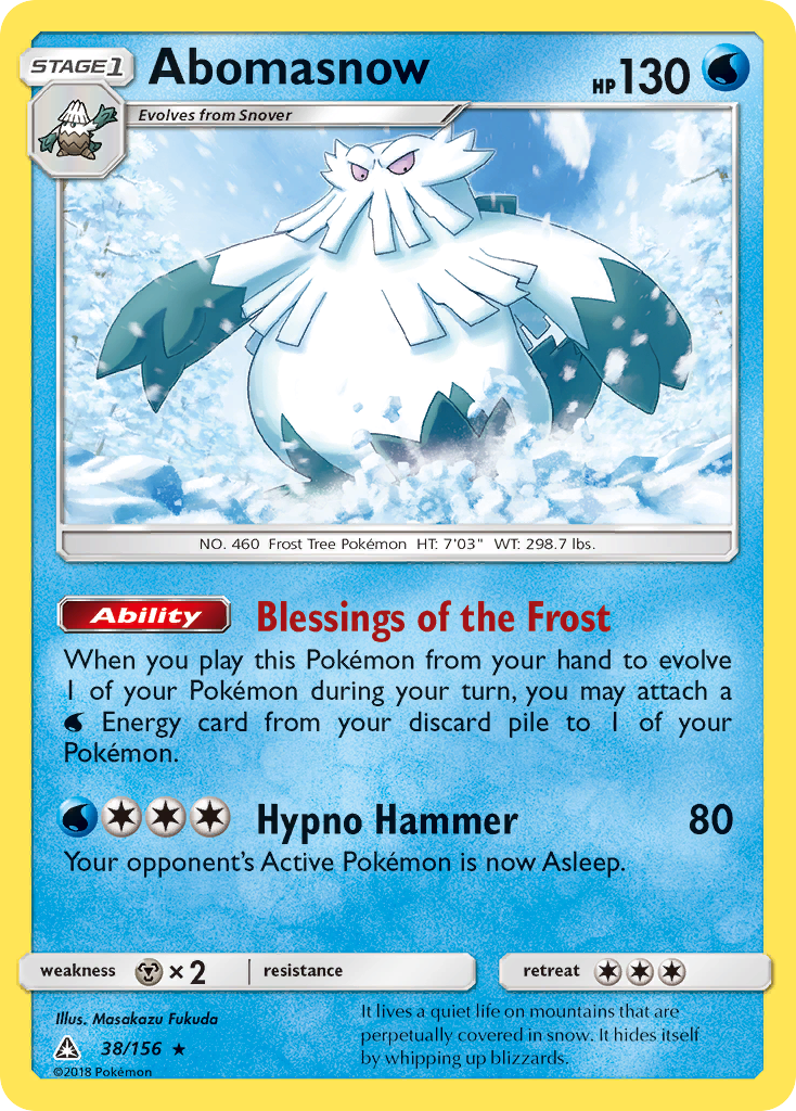 Abomasnow (38/156) [Sun & Moon: Ultra Prism] Reverse Holofoil