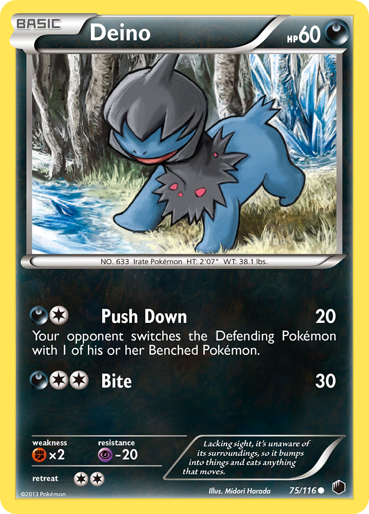 Deino (75/116) [Black & White: Plasma Freeze] Reverse Holofoil