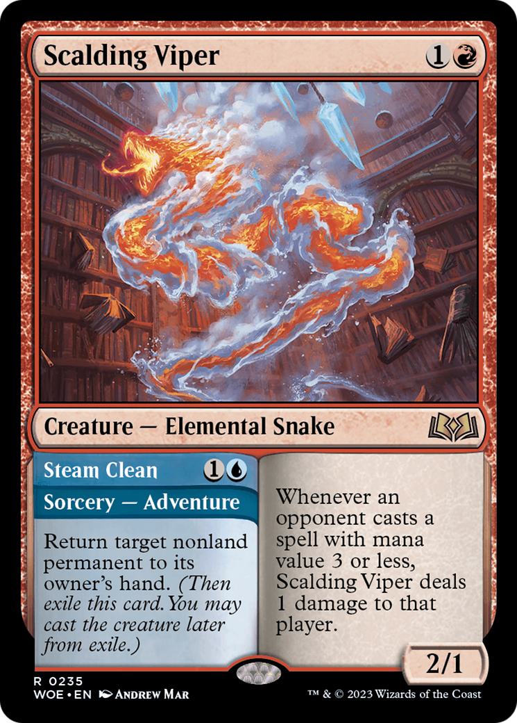 Scalding Viper // Steam Clean [Wilds of Eldraine] Foil