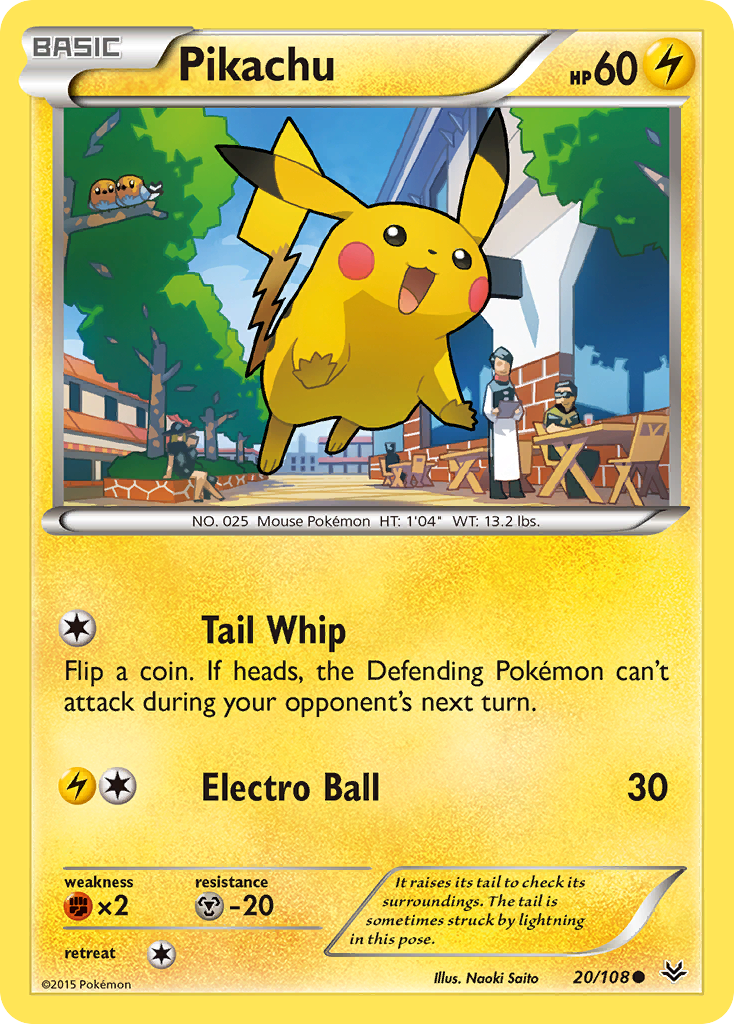 Pikachu (20/108) [XY: Roaring Skies] Reverse Holofoil