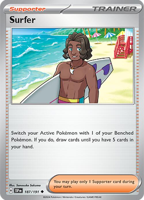 Surfer (187/191) [Scarlet & Violet: Surging Sparks] Reverse Holofoil
