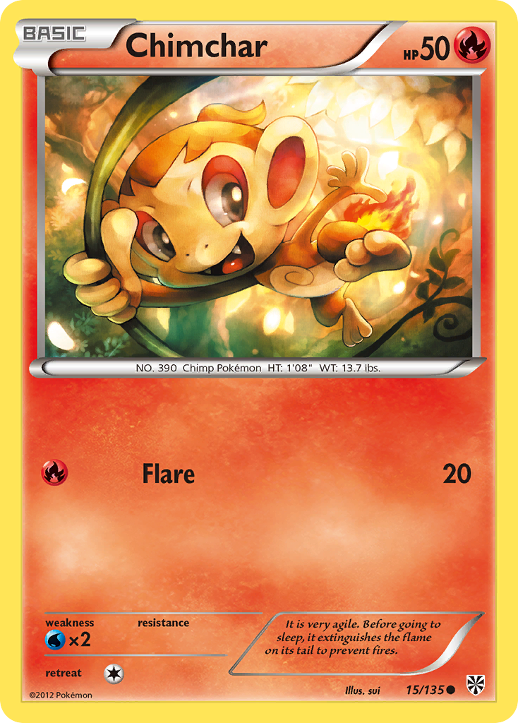 Chimchar (15/135) [Black & White: Plasma Storm] Reverse Holofoil