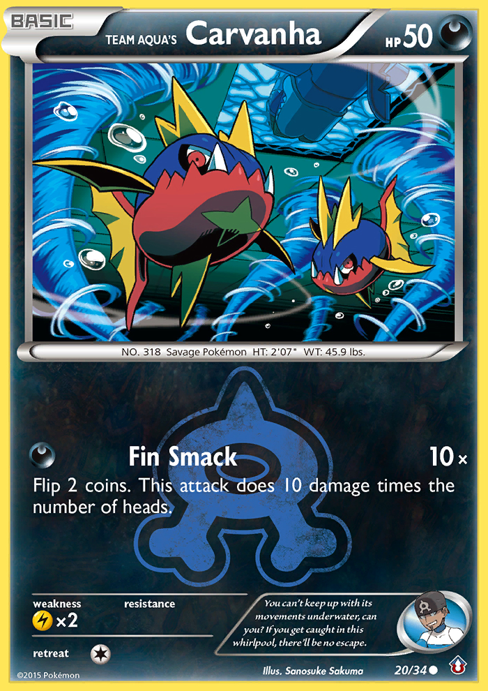Team Aqua's Carvanha (20/34) [XY: Double Crisis] Reverse Holofoil