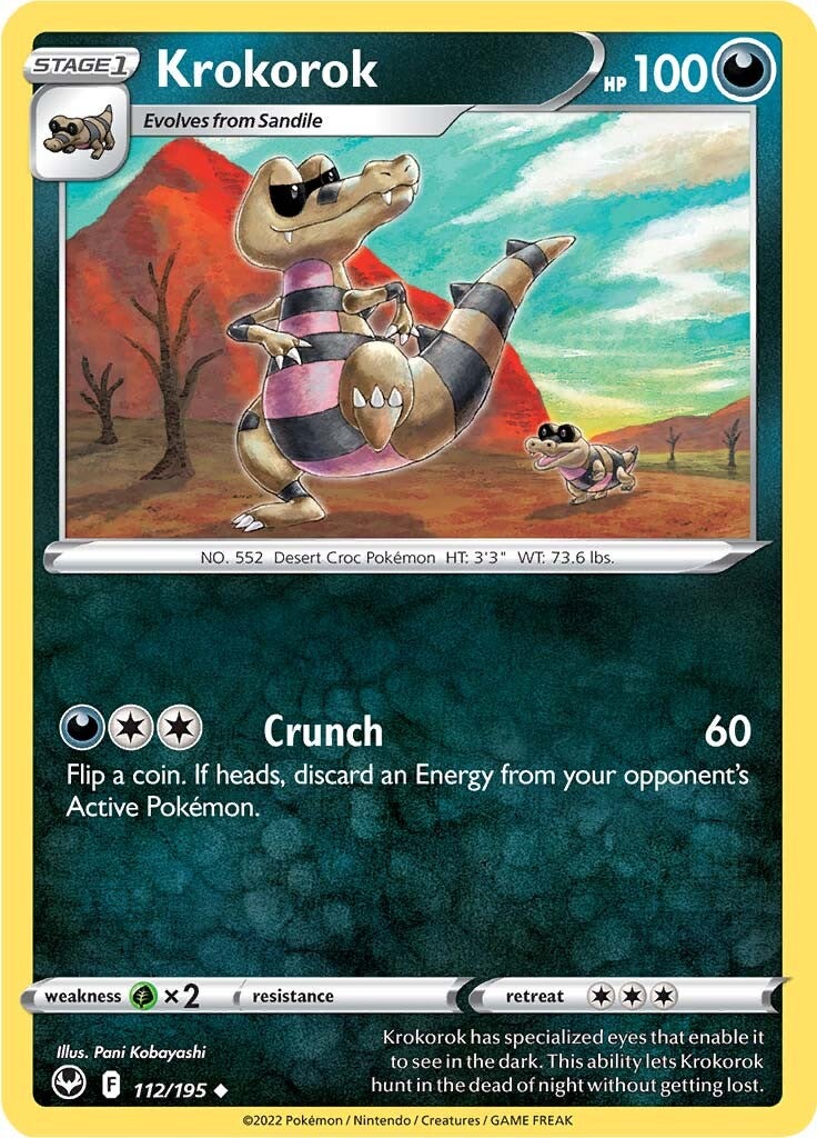 Krokorok (112/195) [Sword & Shield: Silver Tempest] Reverse Holofoil