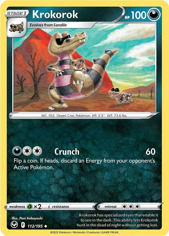 Krokorok (112/195) [Sword & Shield: Silver Tempest] Reverse Holofoil