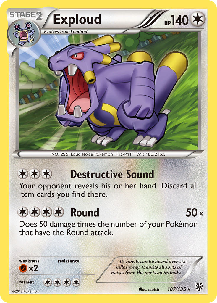 Exploud (107/135) [Black & White: Plasma Storm] Reverse Holofoil