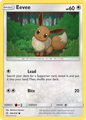 Eevee (166/236) [Sun & Moon: Cosmic Eclipse] Reverse Holofoil