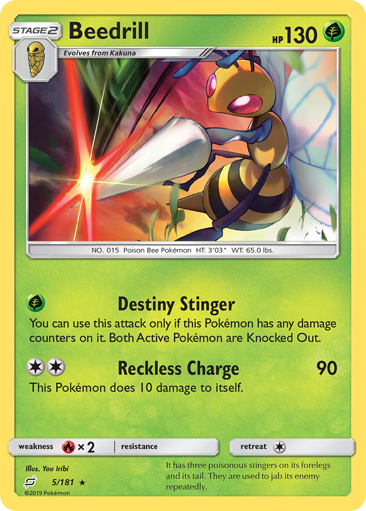 Beedrill (5/181) [Sun & Moon: Team Up] Reverse Holofoil