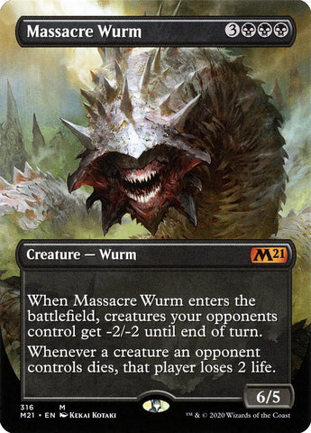 Massacre Wurm (Borderless Alternate Art) [Core Set 2021] Foil