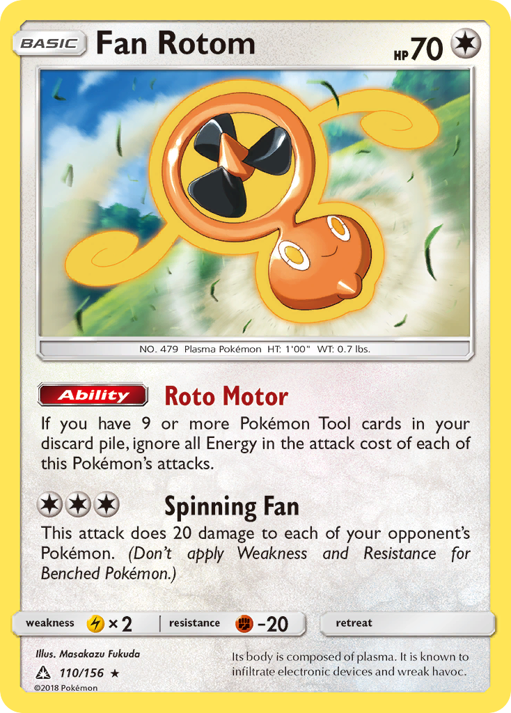 Fan Rotom (110/156) [Sun & Moon: Ultra Prism] Reverse Holofoil